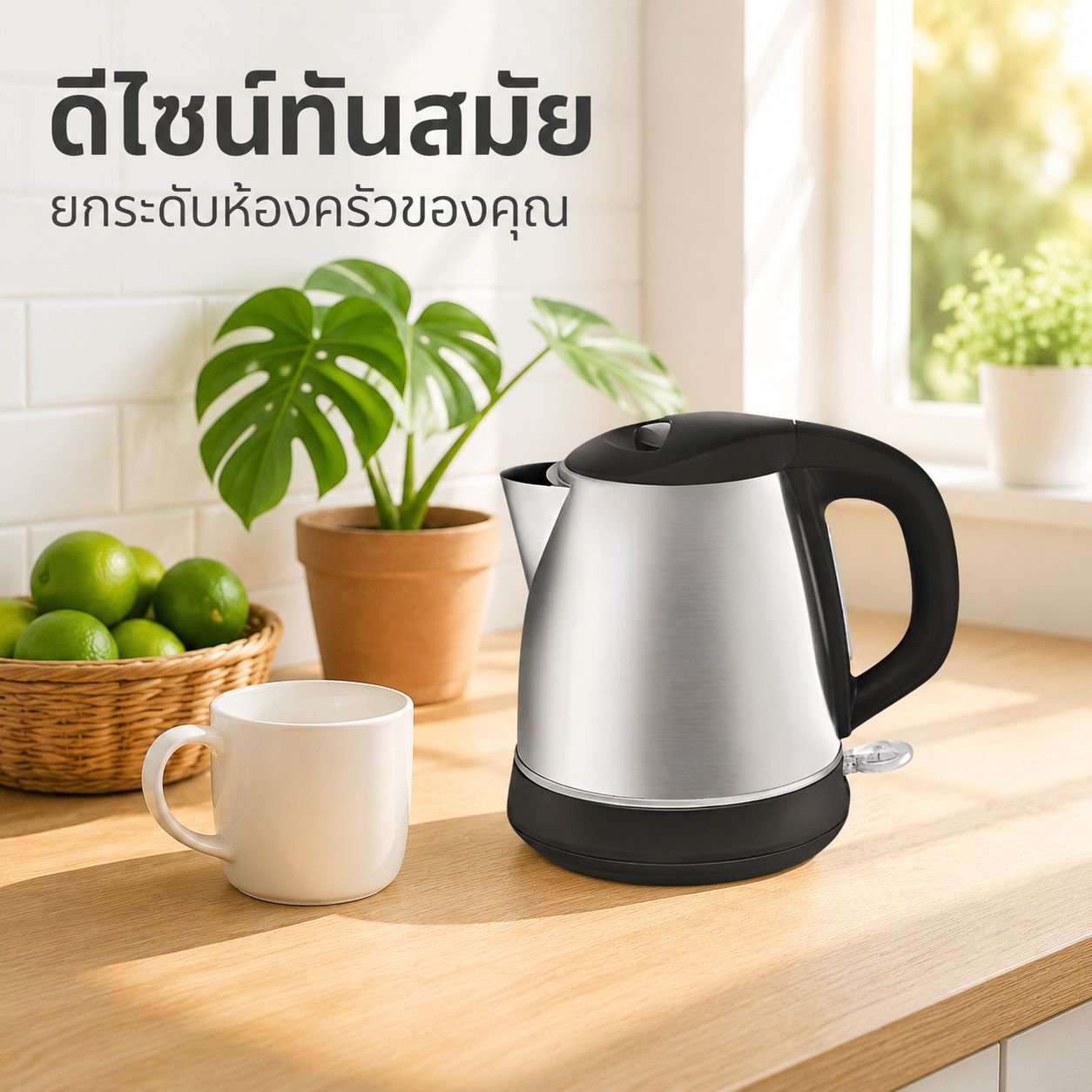 กาต้มน้ำไฟฟ้าสำหรับหอพัก ป้องกันน้ำร้อนลวก อุ่นอัตโนมัติและตัดไฟ