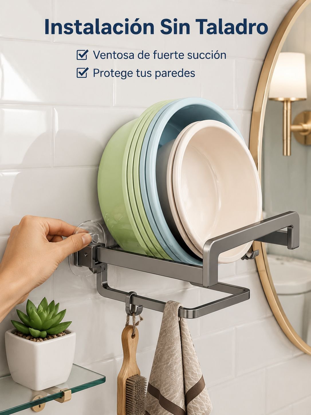 Estante de baño sin taladro