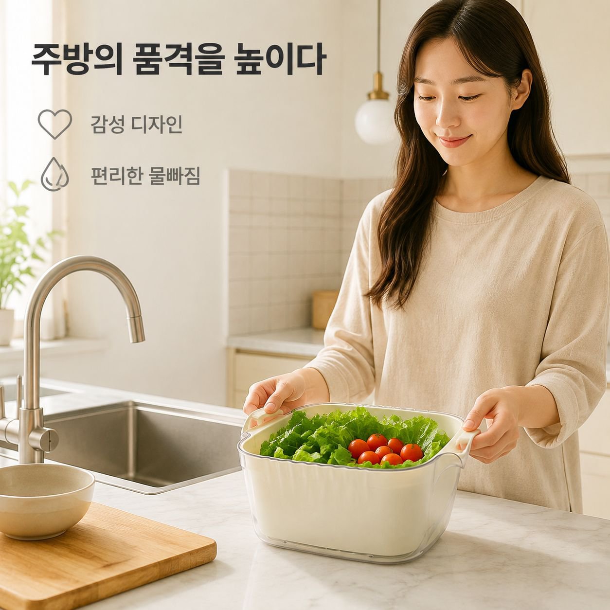 주방 대형 다기능 물빠짐 바구니