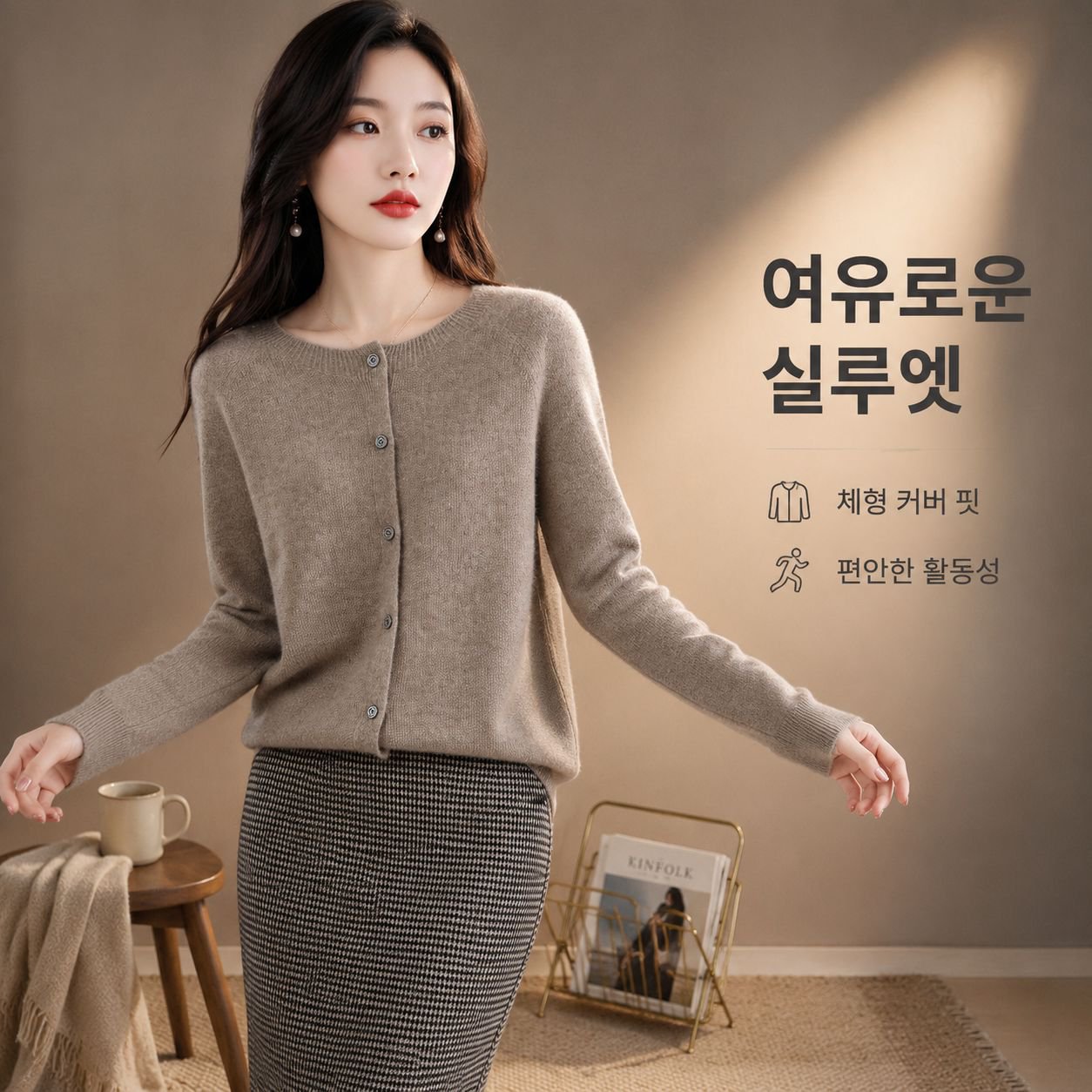 가을 신상 여성 니트 가디건