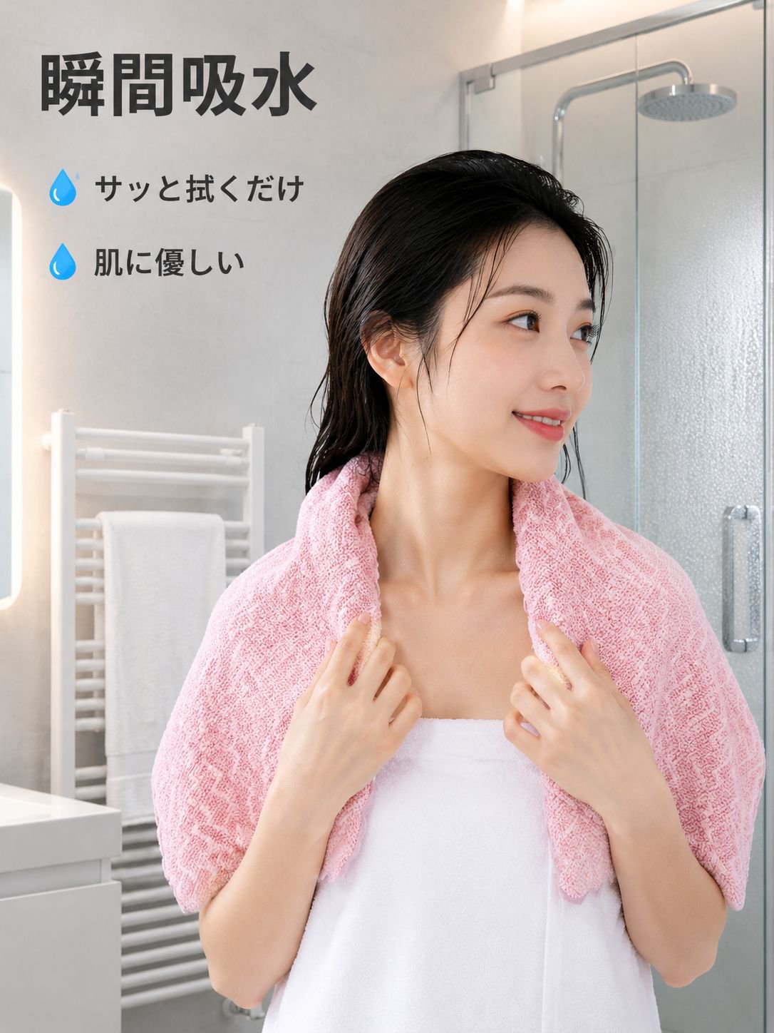 高性能吸水コーラルタオル