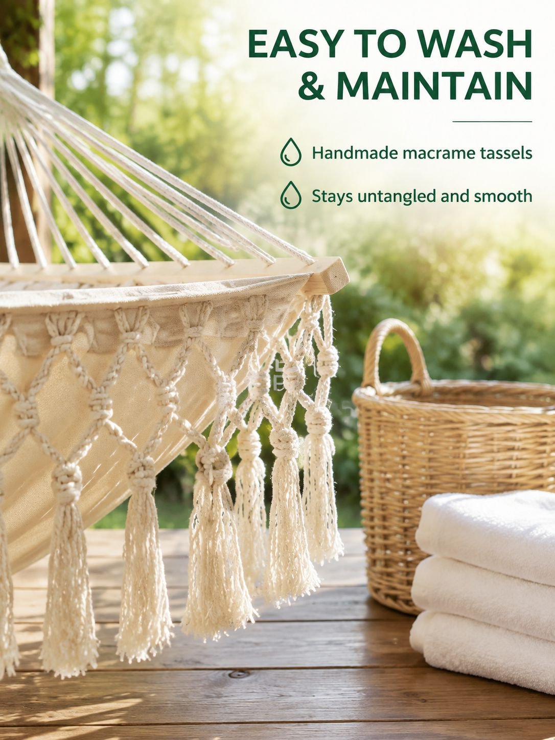 Outdoor hammock designed to prevent rollover for safety