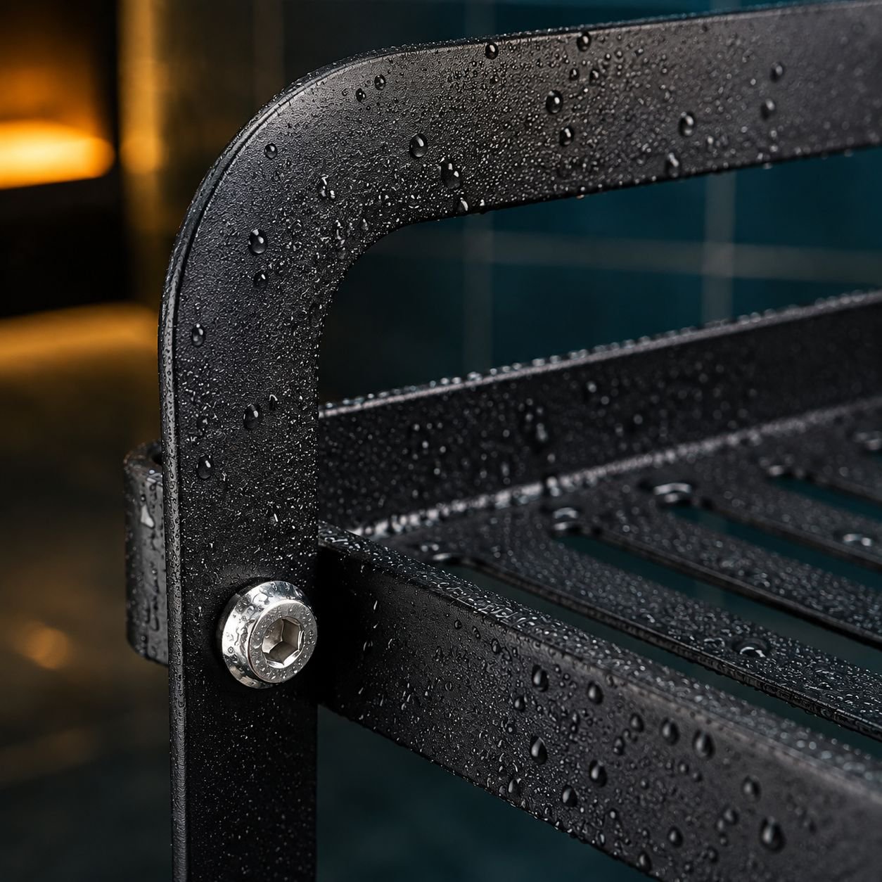 Perfume and cosmetic storage rack for bathrooms