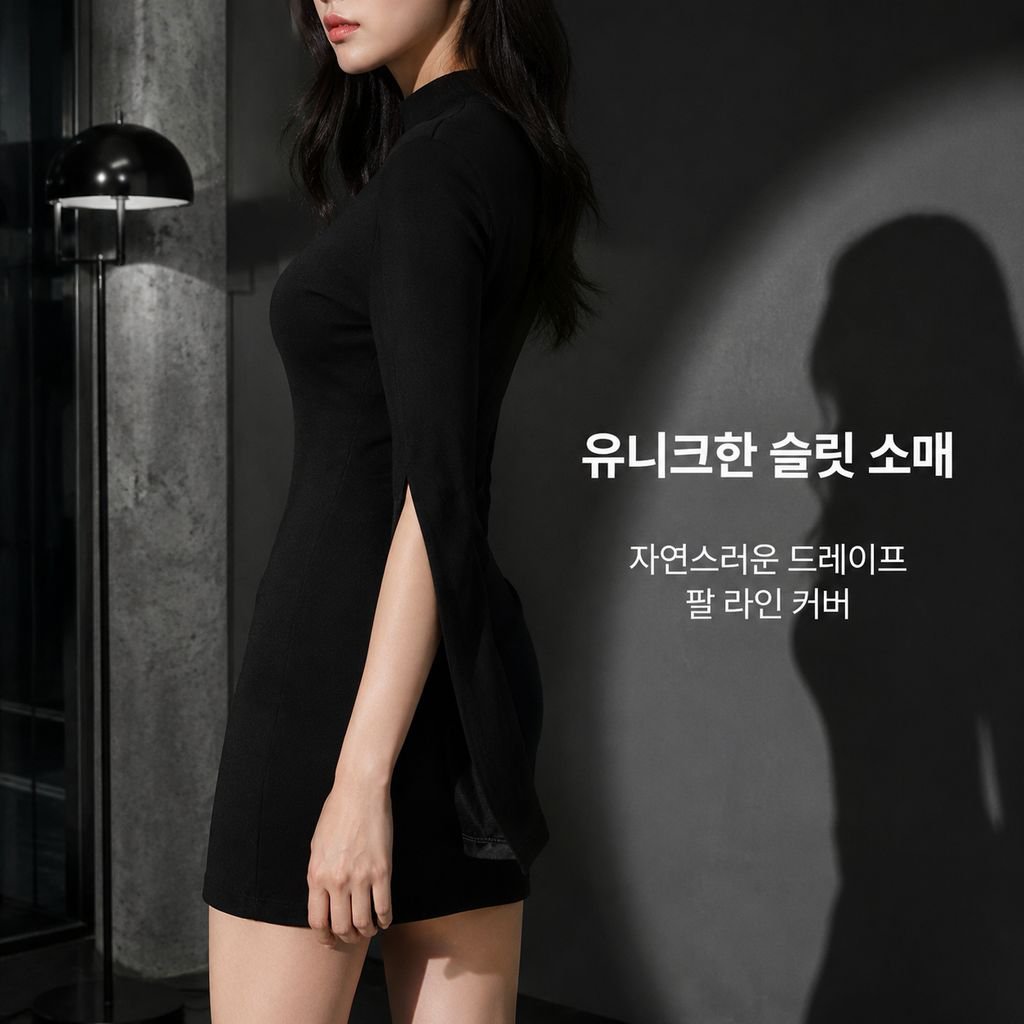 가을 겨울 신상 반하이넥 트임 소매 홀로우 여성 상의