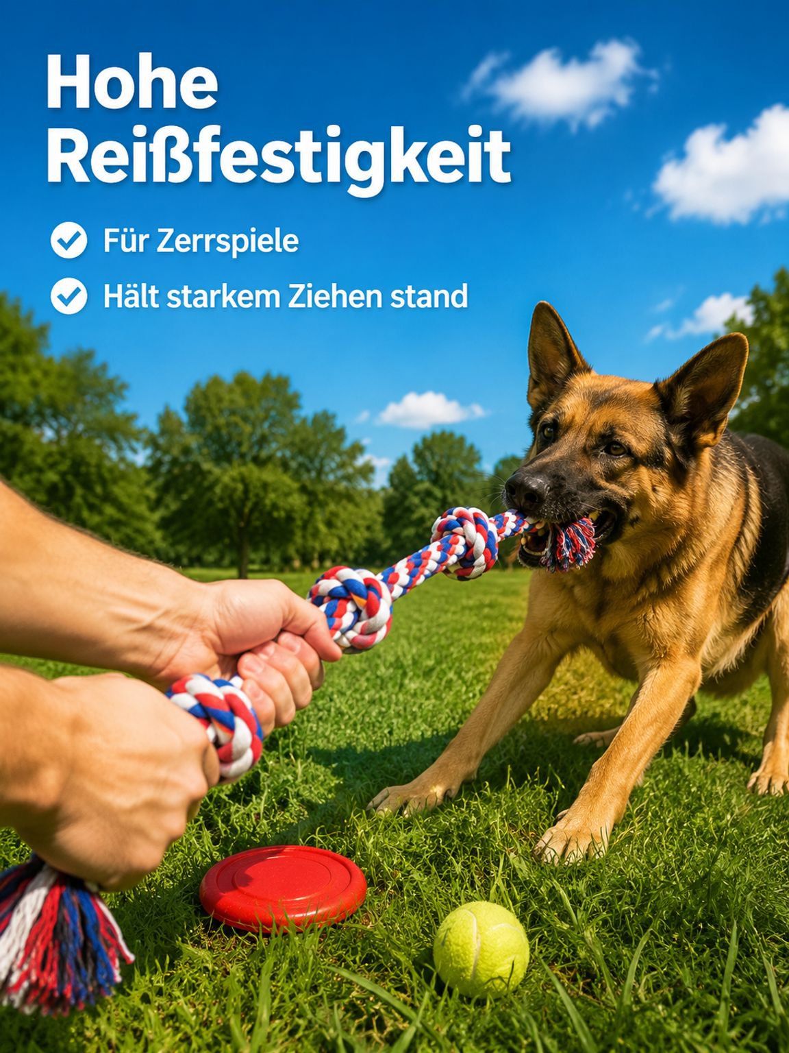 Beißfestes Ziehball-Spielzeug für Haustiere