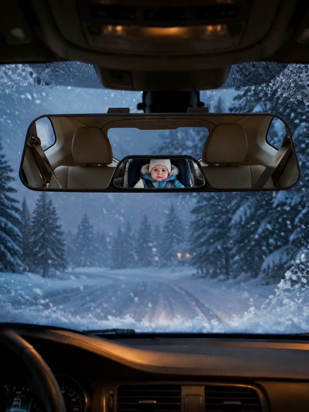 Car rearview mirror with wide field of view, car child observation mirror, rotatable car baby mirror