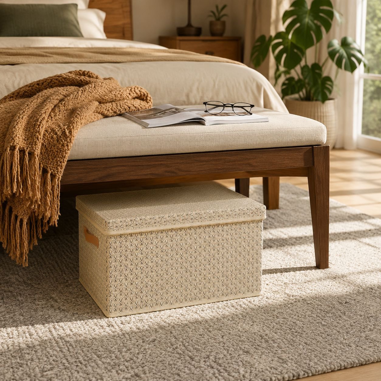 Easy-access clothes organizer with labeled baskets