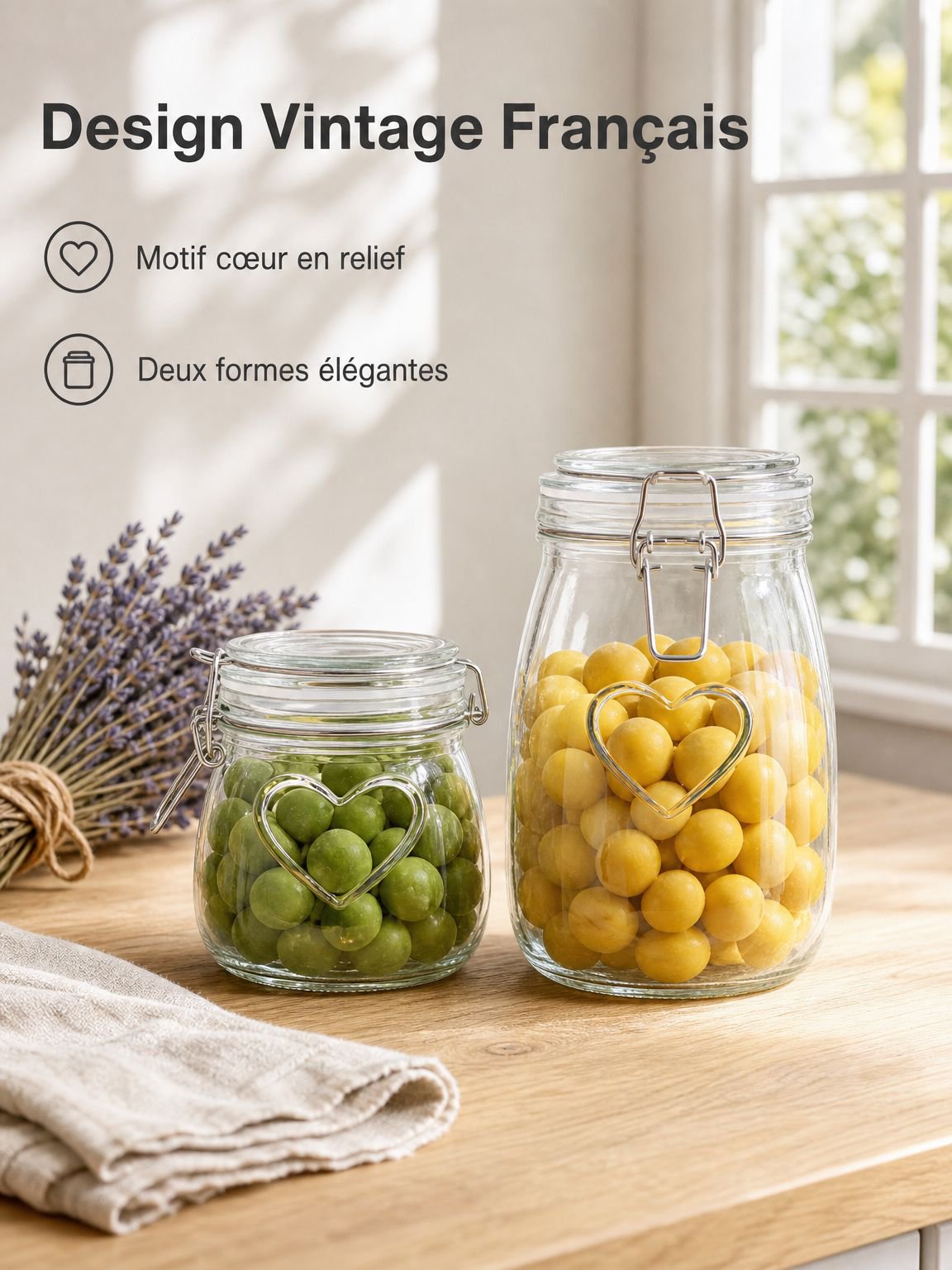 Bocal de conservation alimentaire avec fermeture en acier