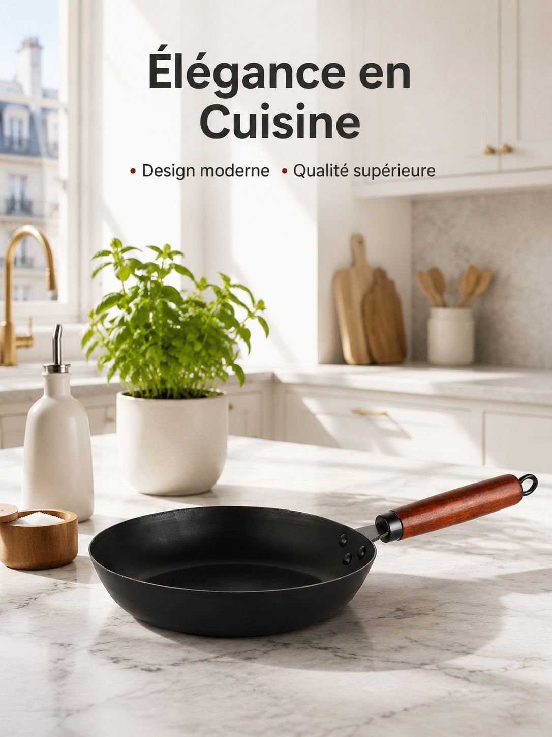 Poêle à frire antiadhésive à fond plat
