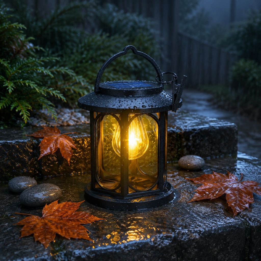 Solar Hanging Retro Garden Light IP65 Waterproof Warm Color Bulb