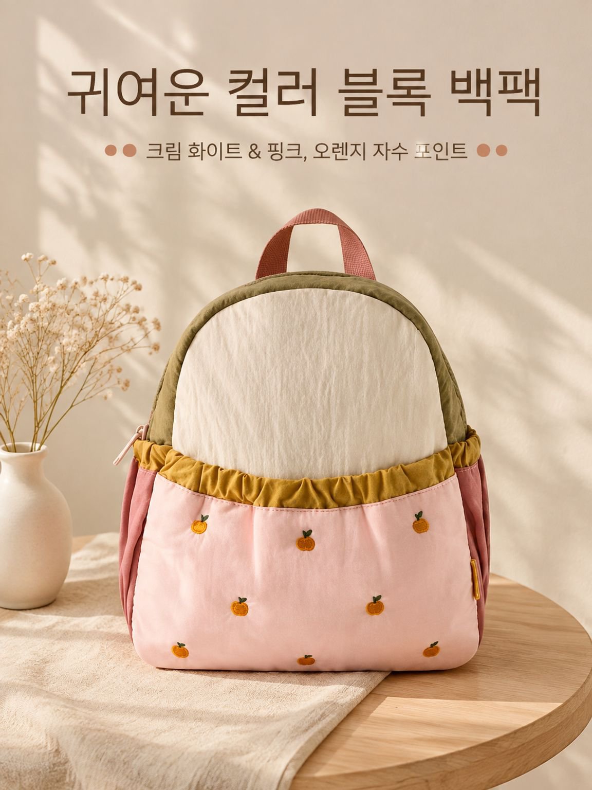컬러블록 백팩