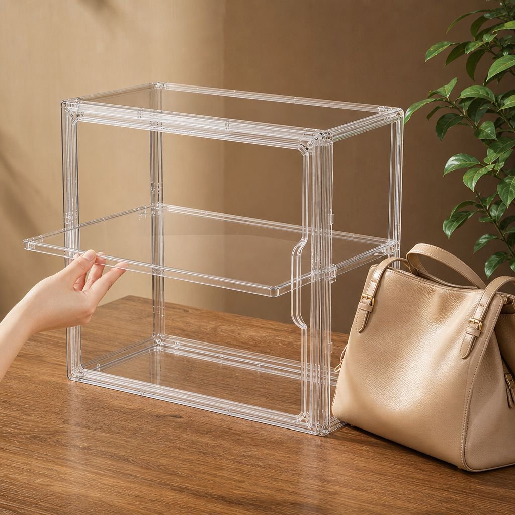 Durable transparent cup holder with multi-tier design
