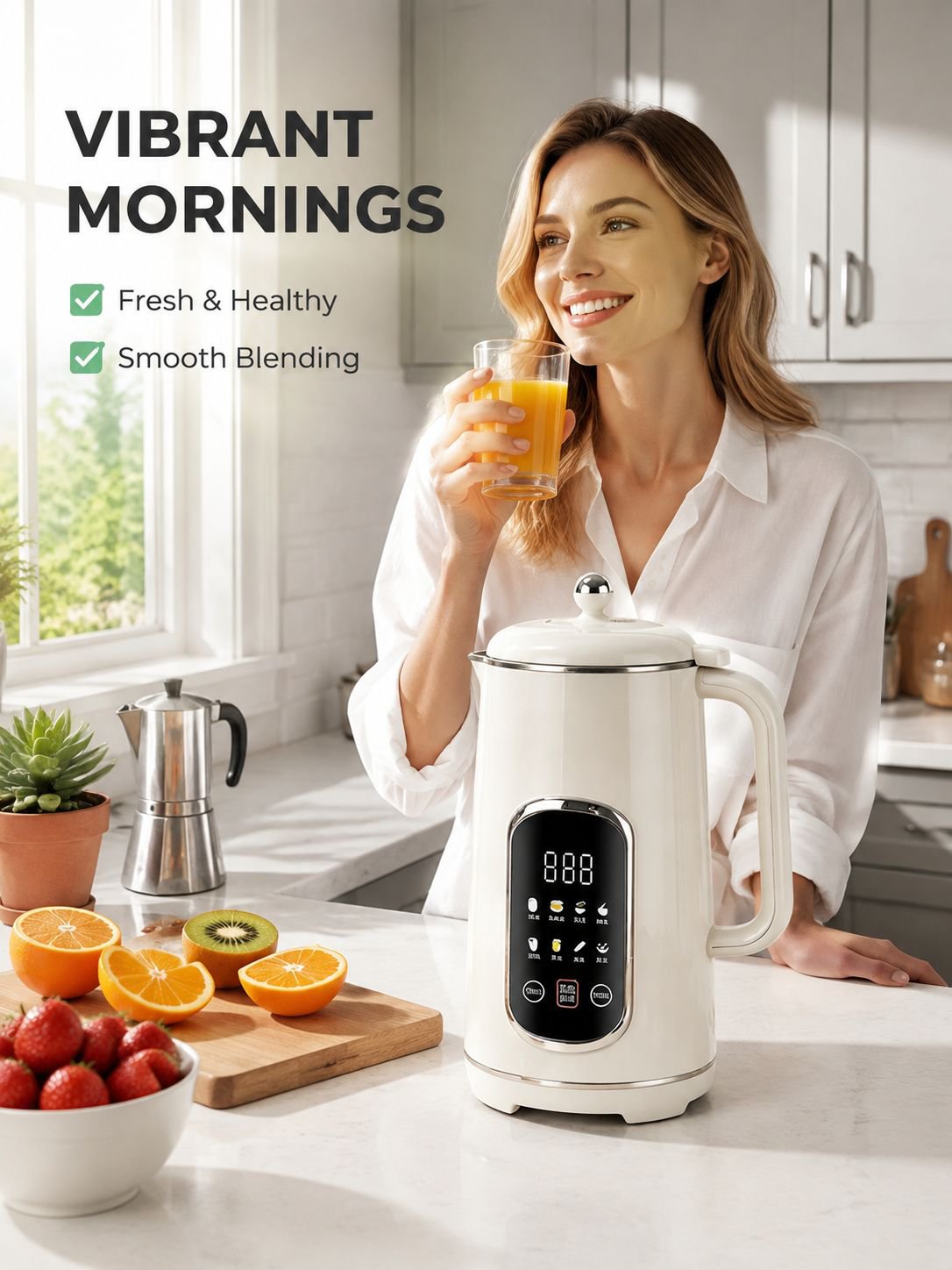 Household Silent Fully Automatic High-Speed Juicer, No Cooking, No Filtering, Residue-Free