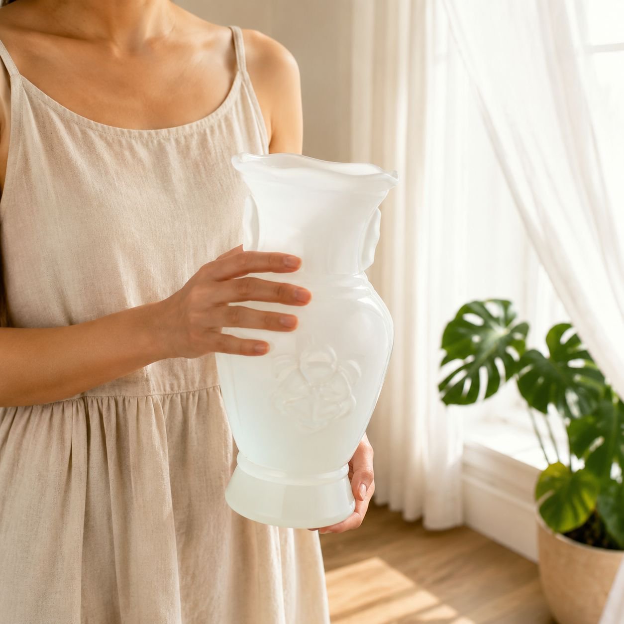Art Glass Vase for Living Room and Dining Table Decoration