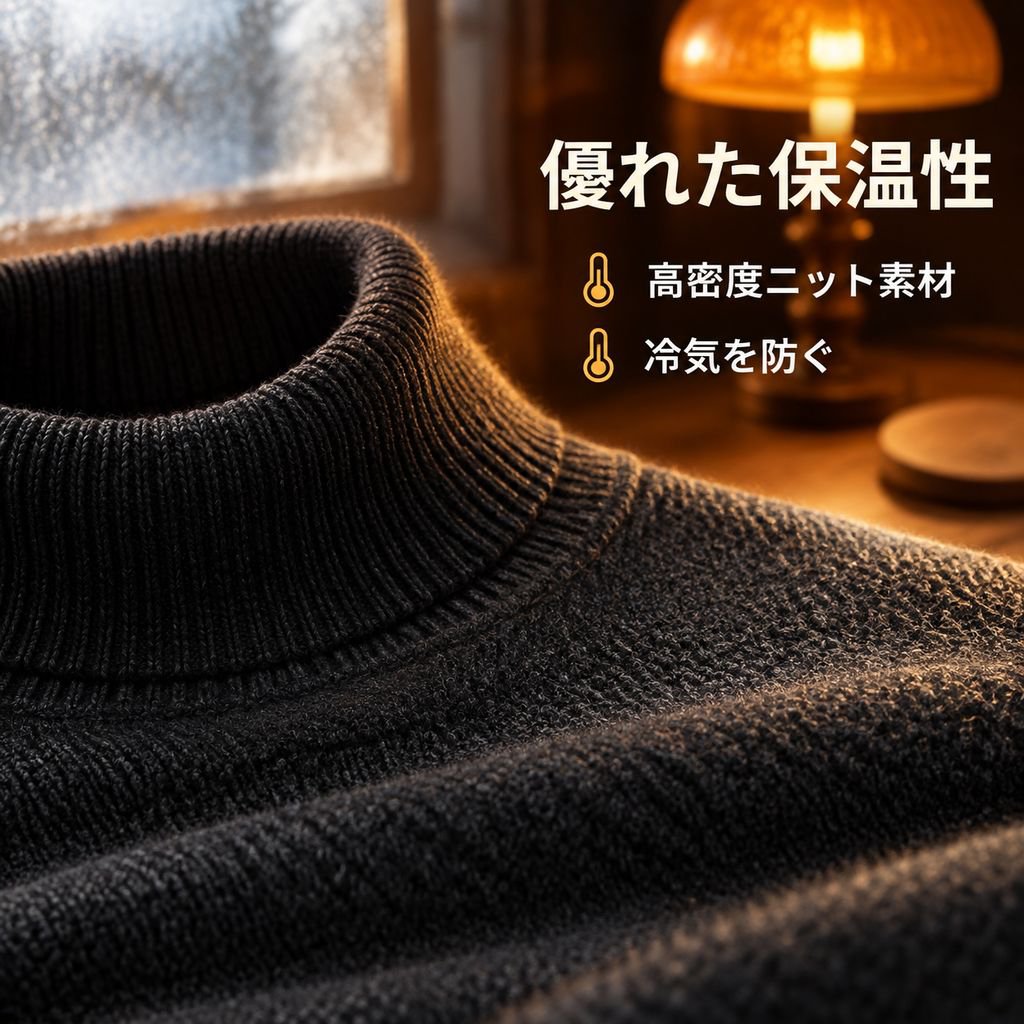 メンズ 無地ハイネックセーター