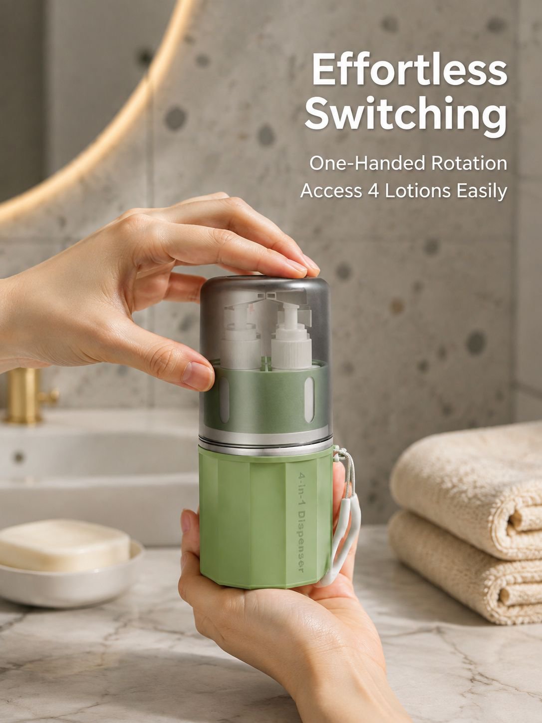 Wall-Mounted Travel Dispenser Bottles 4-in-1 Silicone Suction Shampoo & Shower Gel Set
