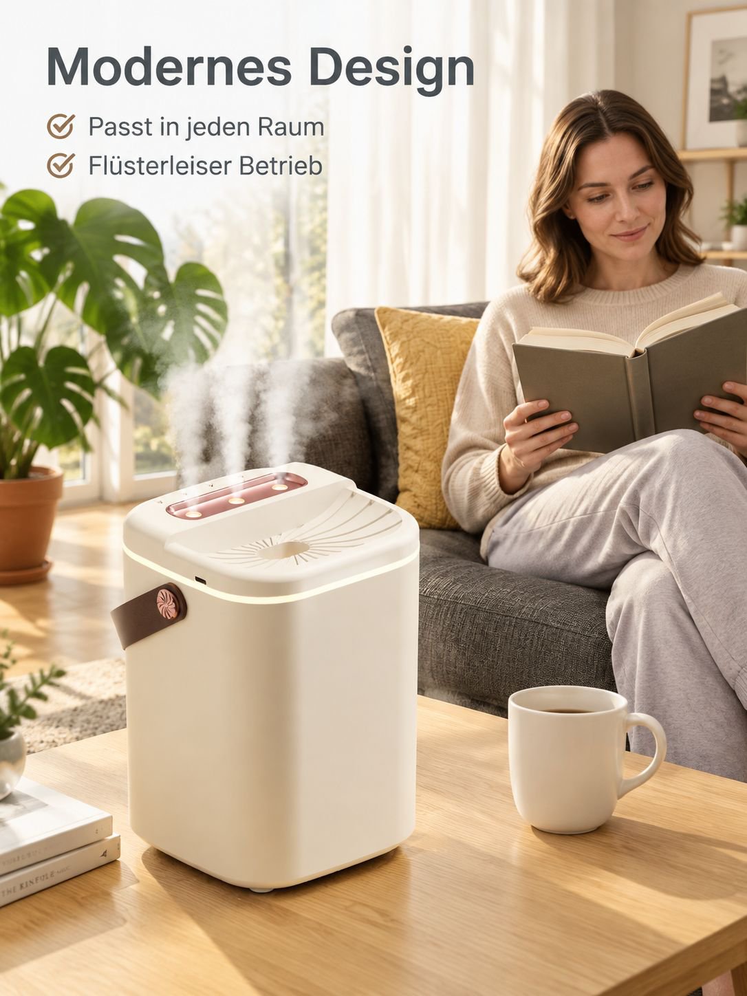 Luftbefeuchter mit Nachtlicht, mehreren Düsen und großem Fassungsvermögen
