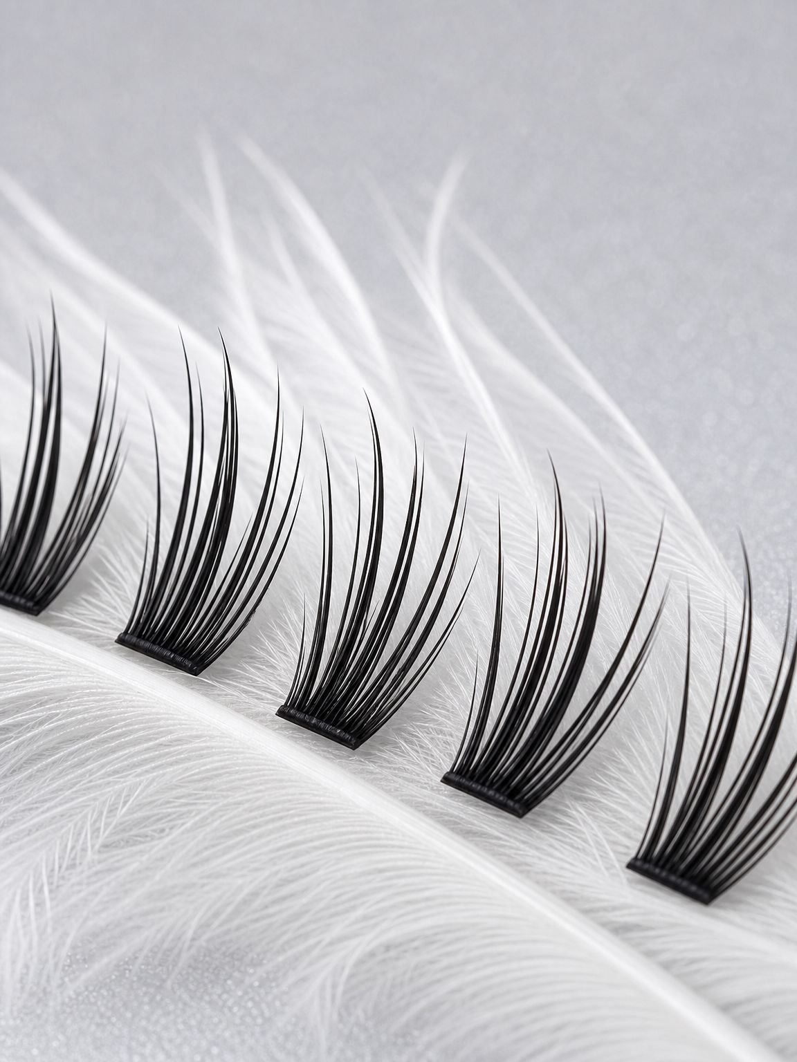 Before and after using age-defying false eyelashes