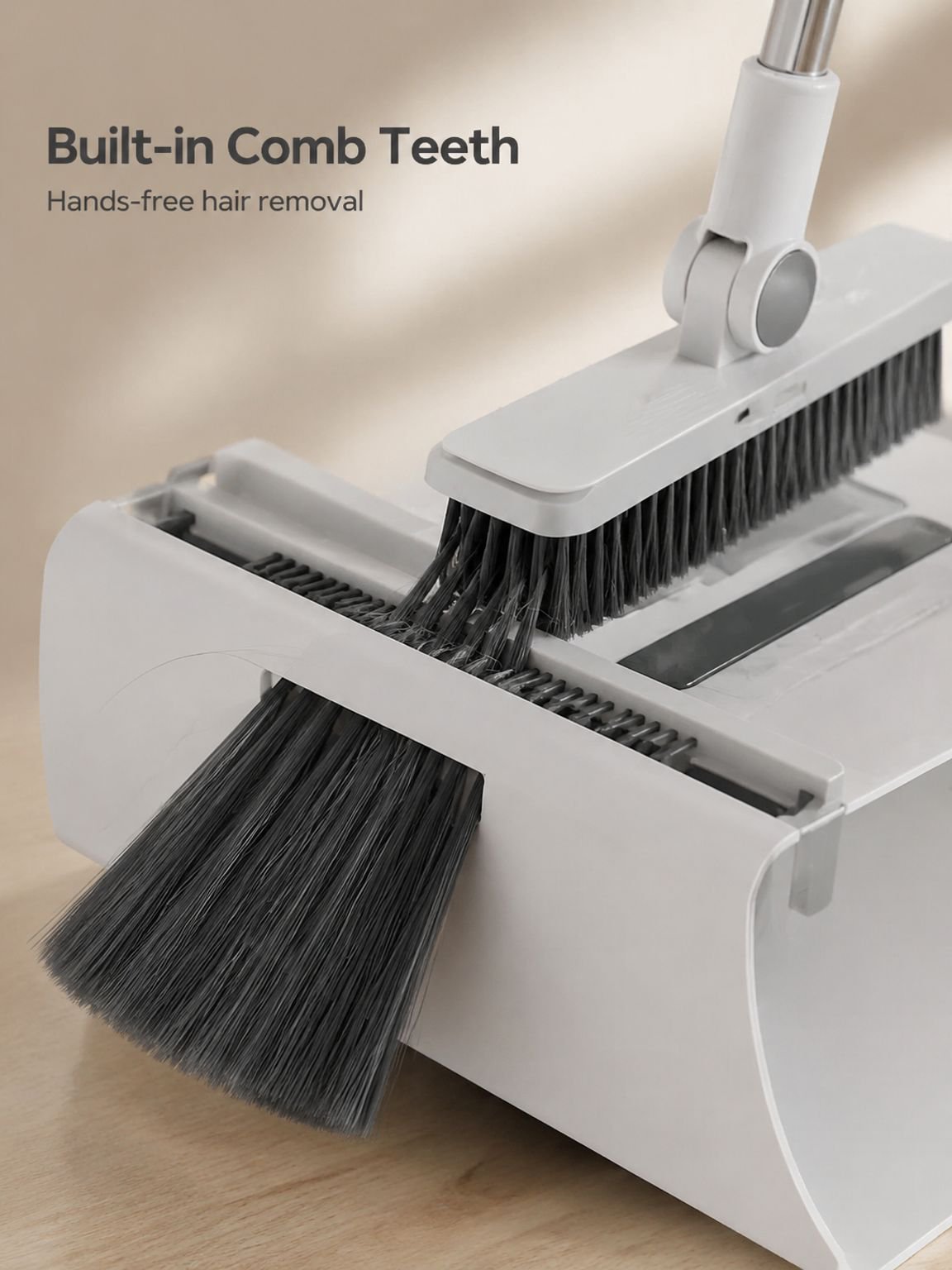 Foldaway Soft-Bristle Broom and Dustpan Set
