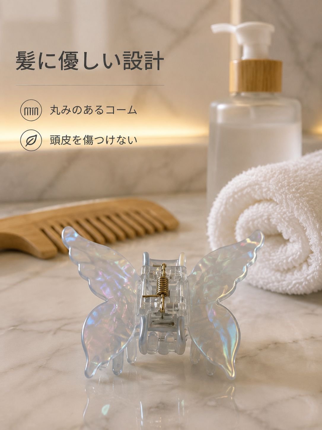 多機能バタフライシャークヘアクリップ