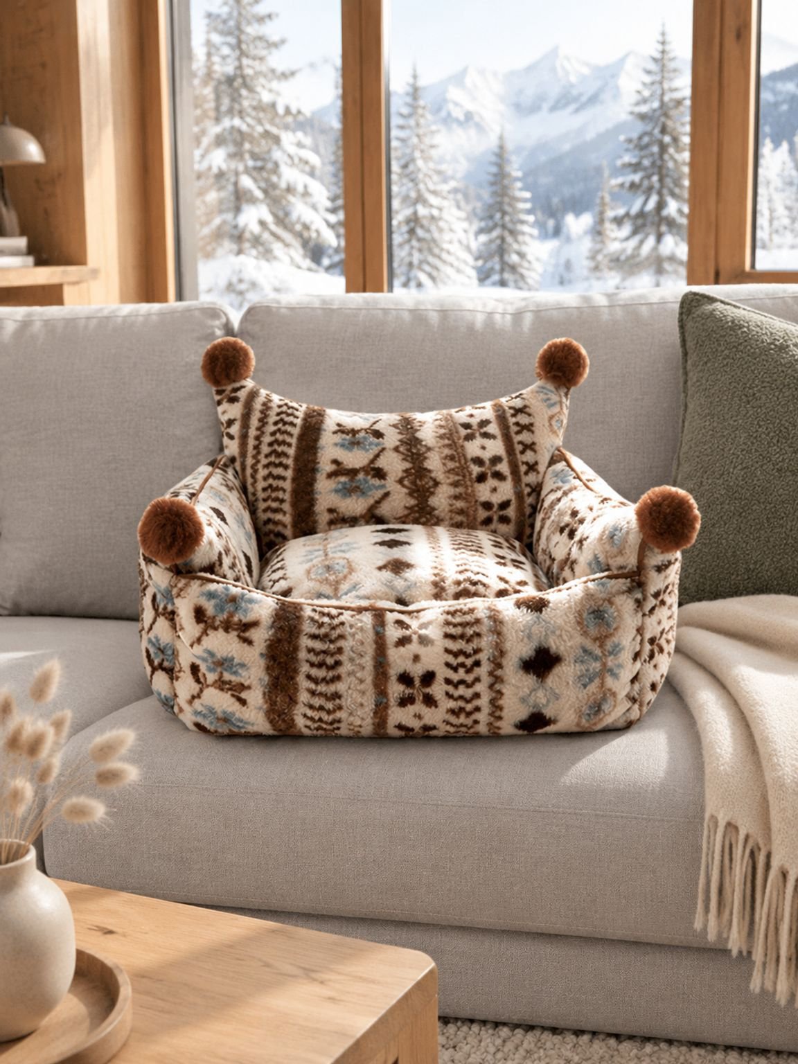 Warme Winter-Haustierhöhle für das Sofa