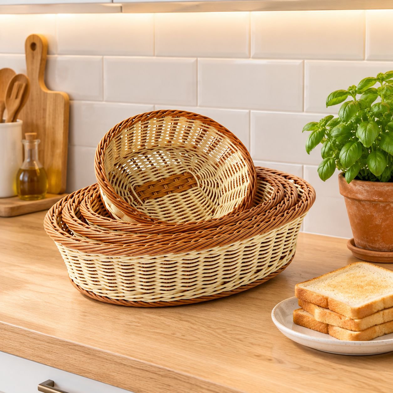 Imitation Rattan Bread Basket