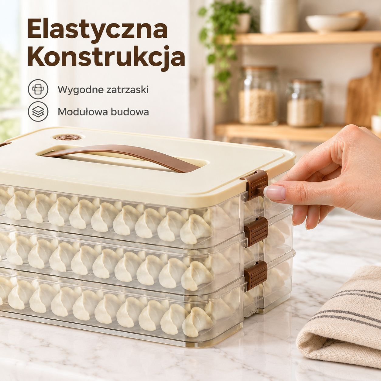 Domowe pudełko na pierogi do lodówki, szybkie mrożenie i świeżość
