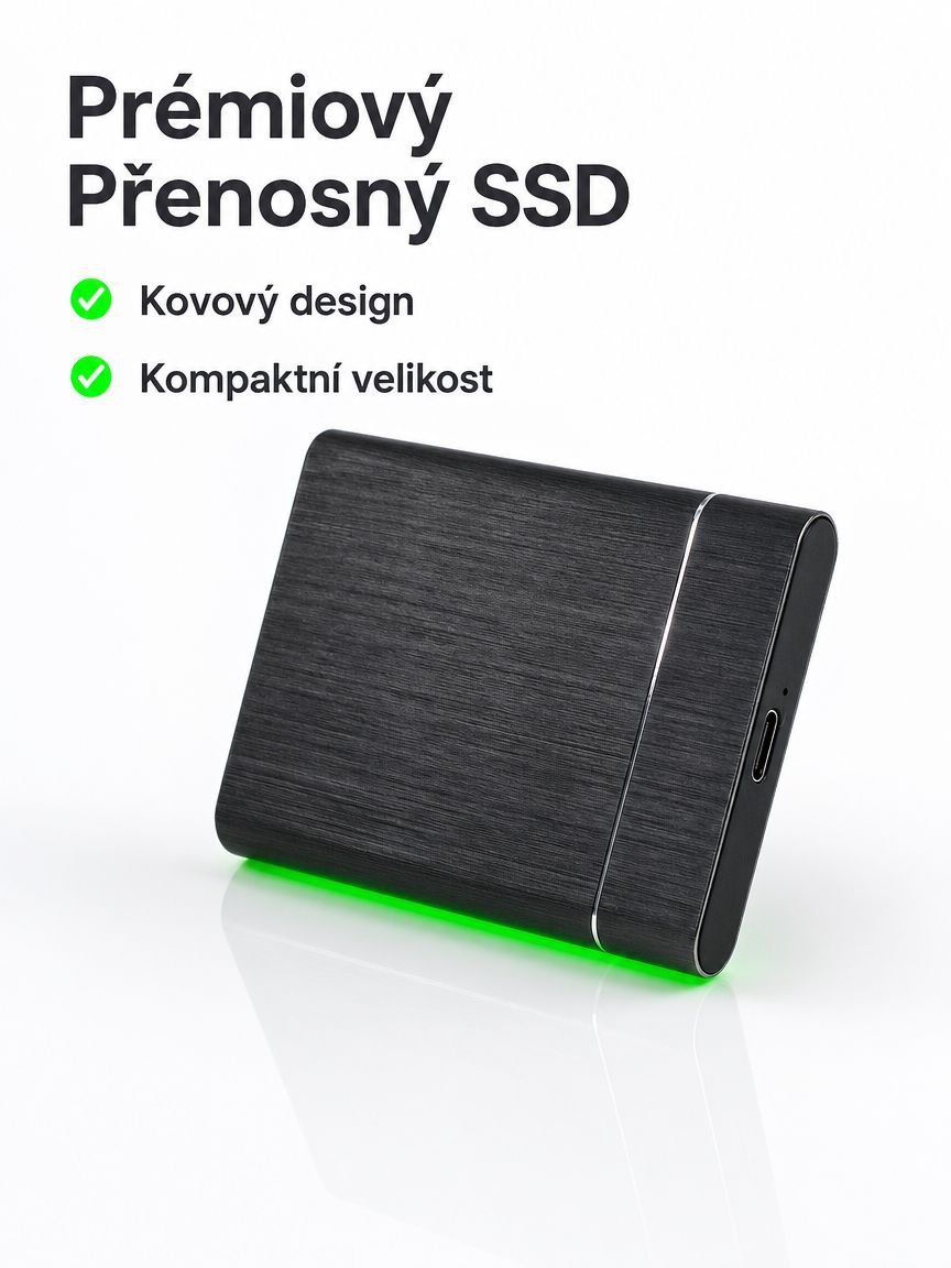 Lehký a rychlý přenosný SSD disk