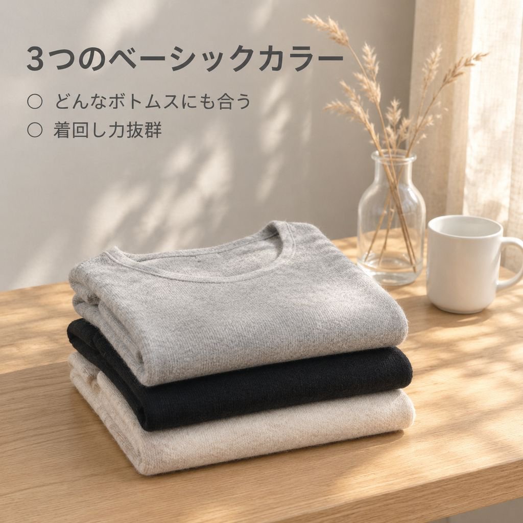 レディース スリムフィット 無地 長袖ニットトップス