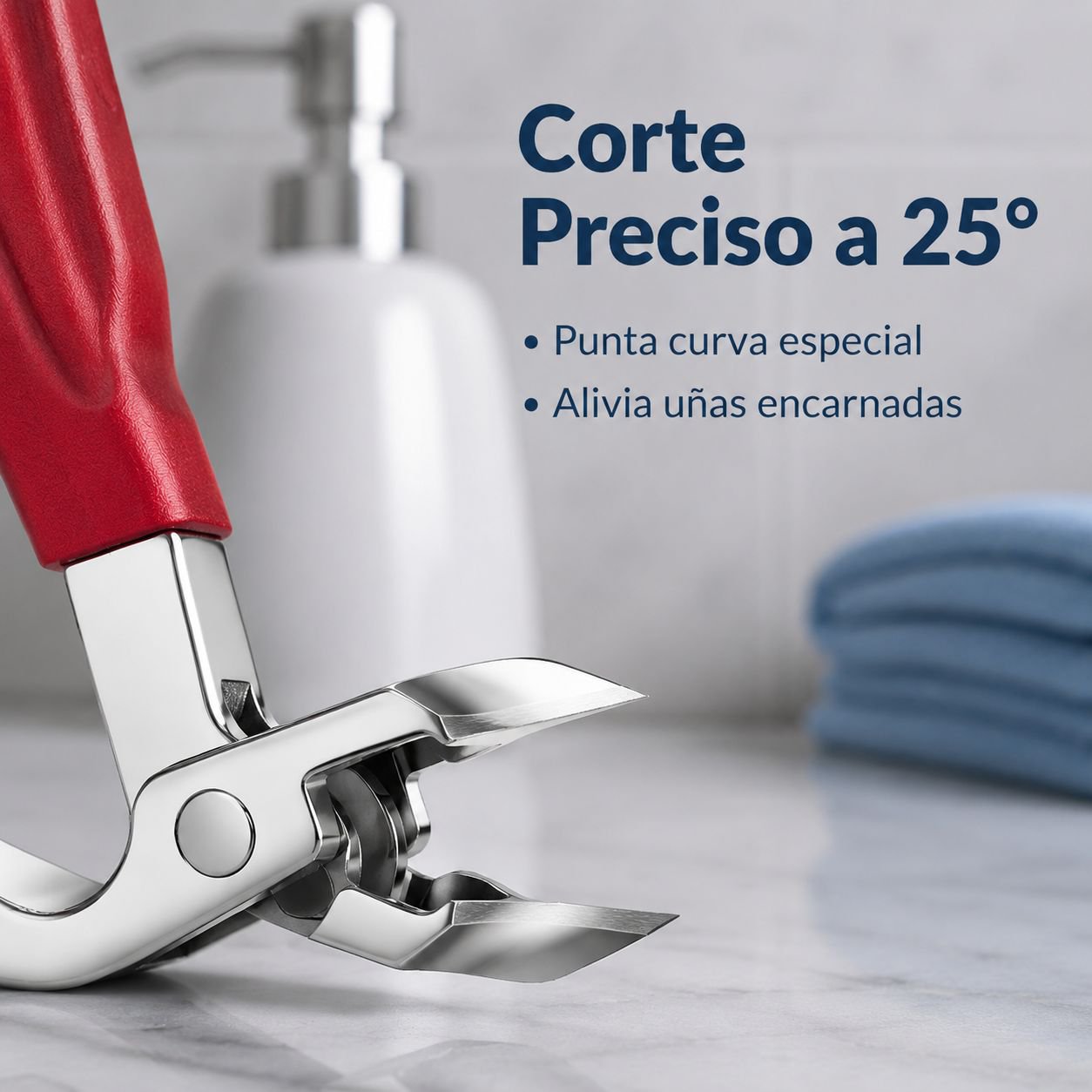 Pinza Cortauñas de Punta Inclinada para Manicura y Pedicura