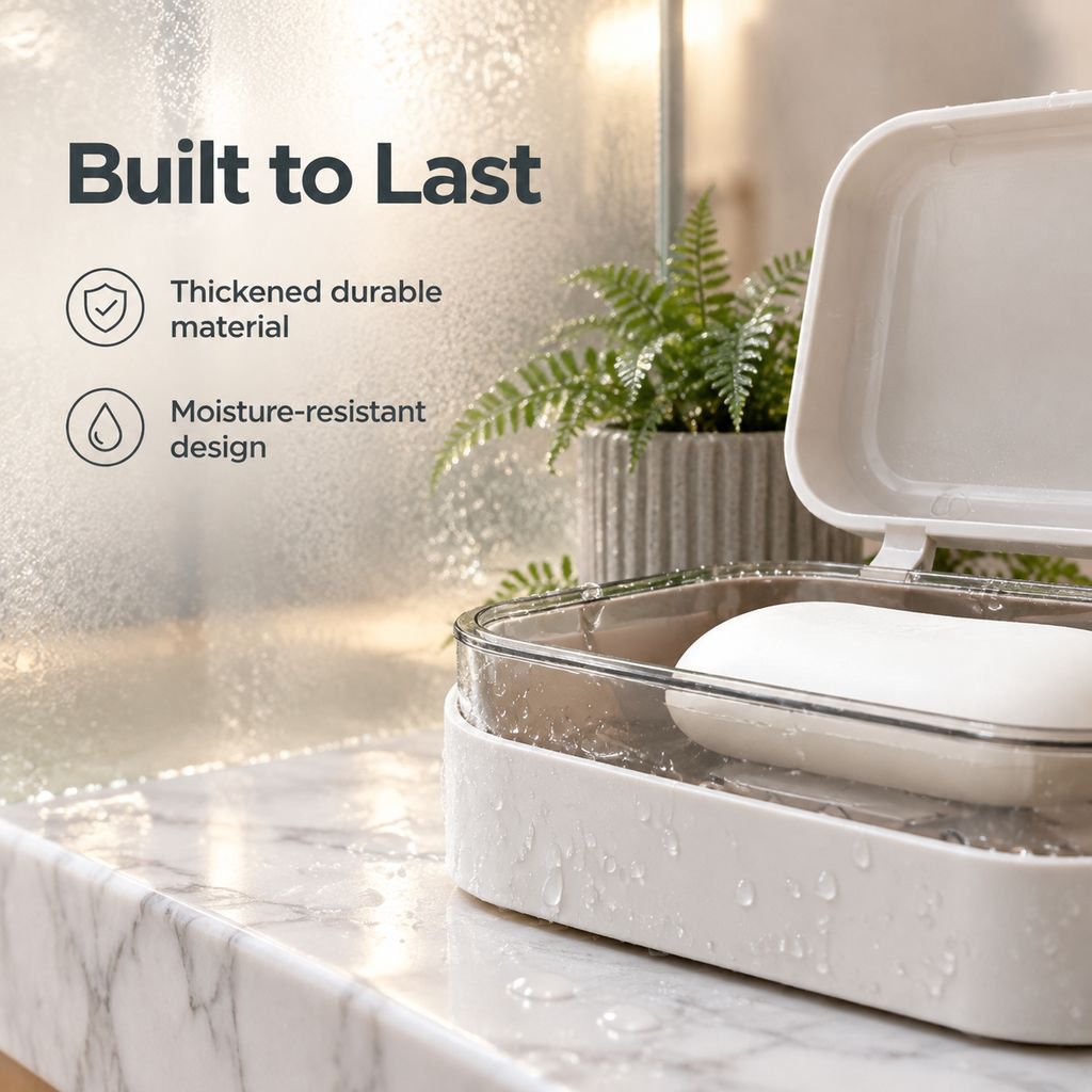 Hygienic space-saving soap dish for kitchens or bathrooms