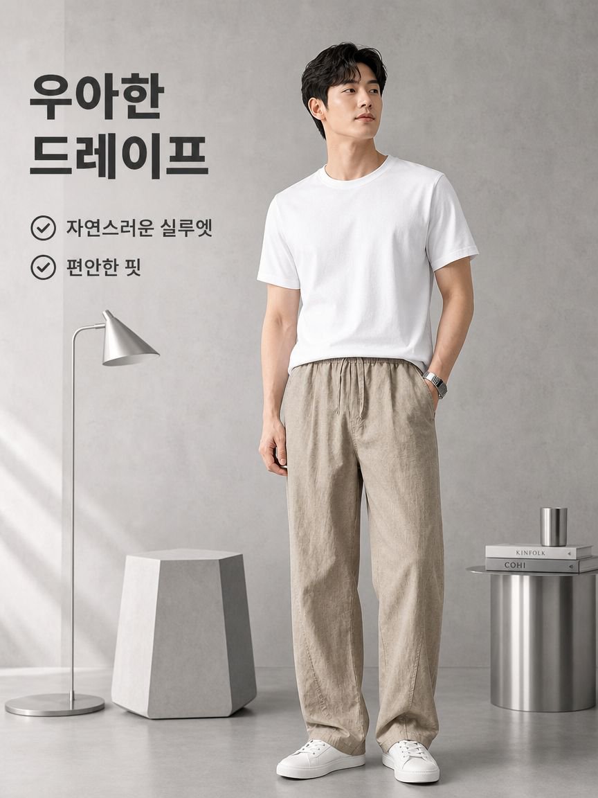 라이오셀 린넨 드레이프 캐주얼 팬츠