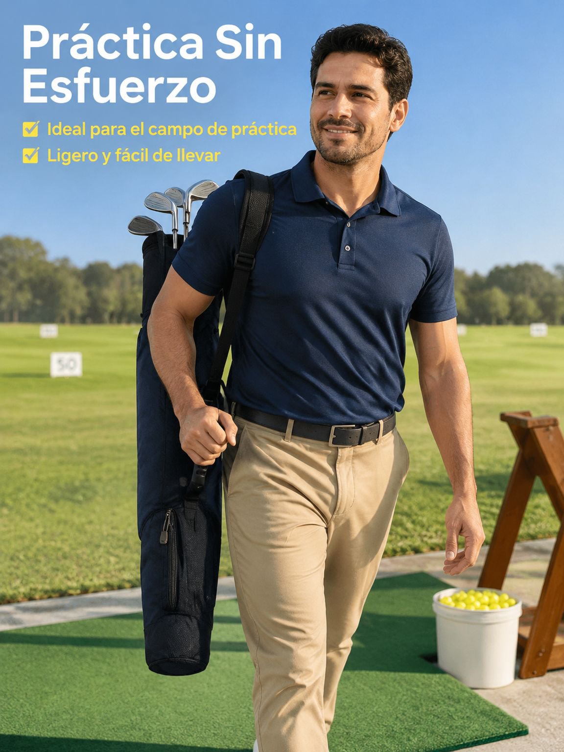 Bolsa portátil para guardar palos de golf