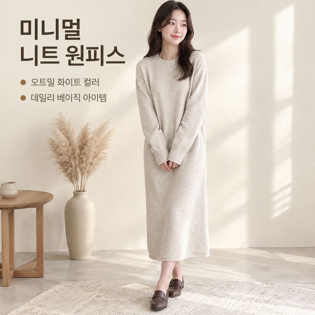 여성용 프리미엄 가을/겨울 니트 원피스 – 미디 기장 및 무릎 길이 스타일