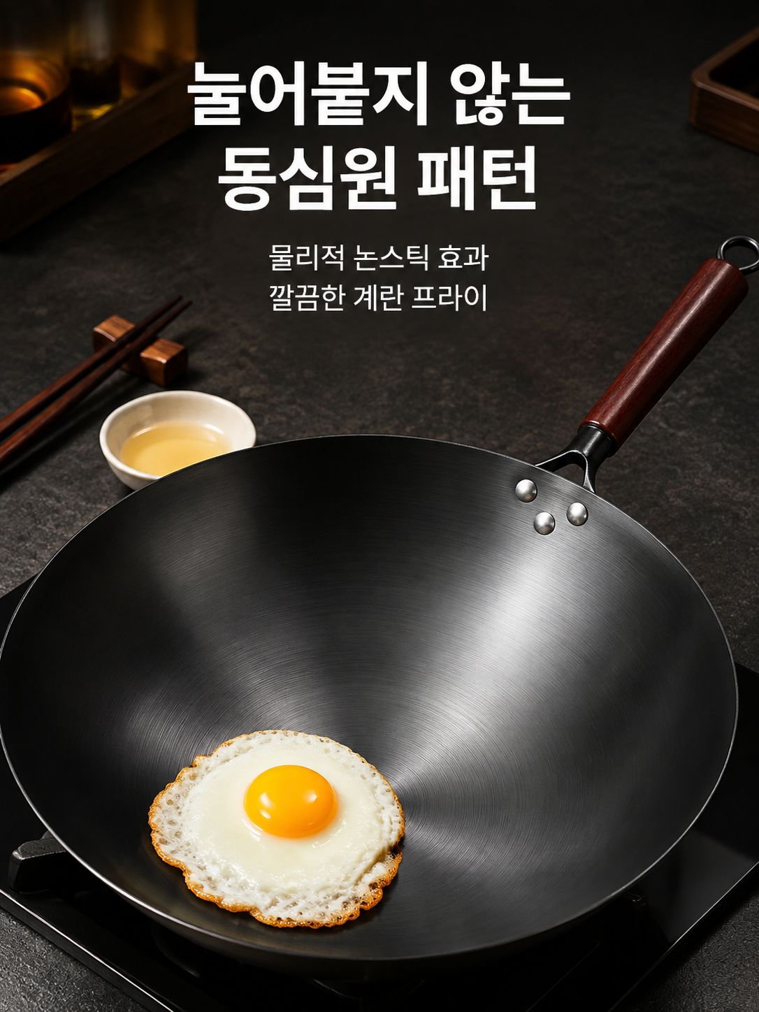 코팅되지 않고 녹슬지 않는 질화 처리된 철 냄비