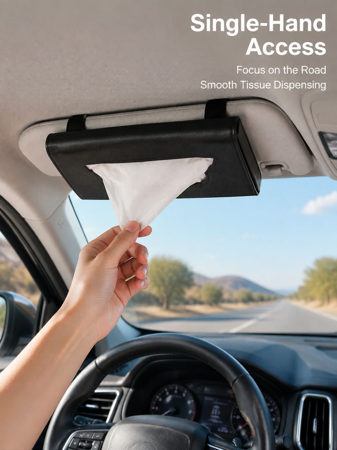 Car sun visor tissue bag storage box