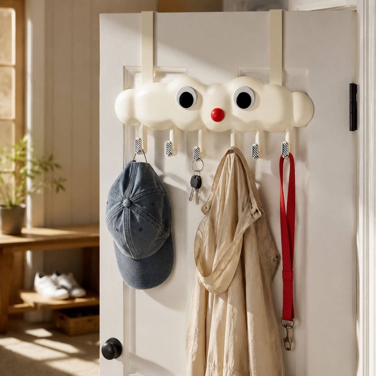 Multi-purpose over-the-door hook maximizing closet space