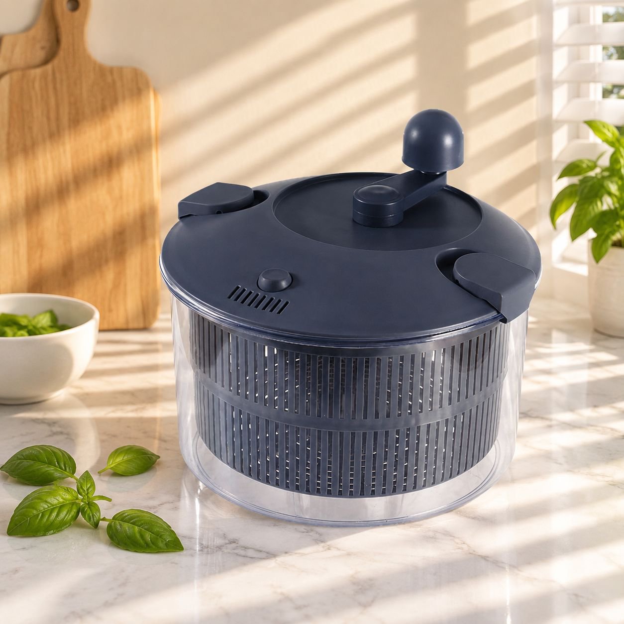 Multifunctional Manual Salad Spinner Vegetable Cutter Slicer & Kitchen Drainer Basket