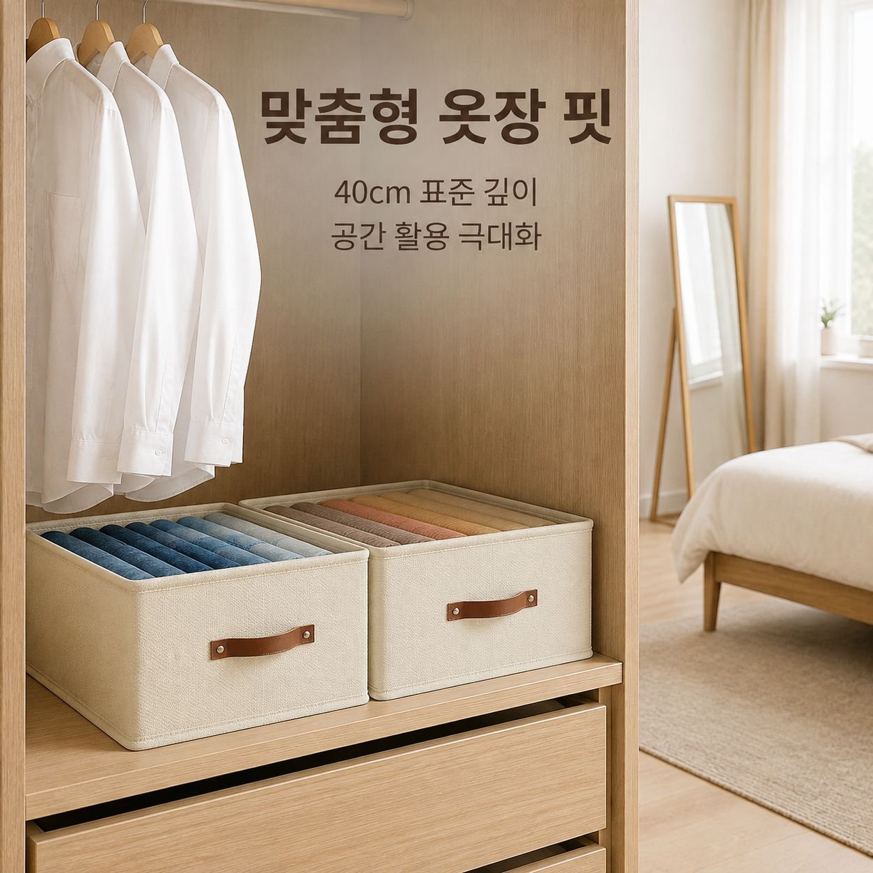 옥스포드 천 대용량 의류 수납함
