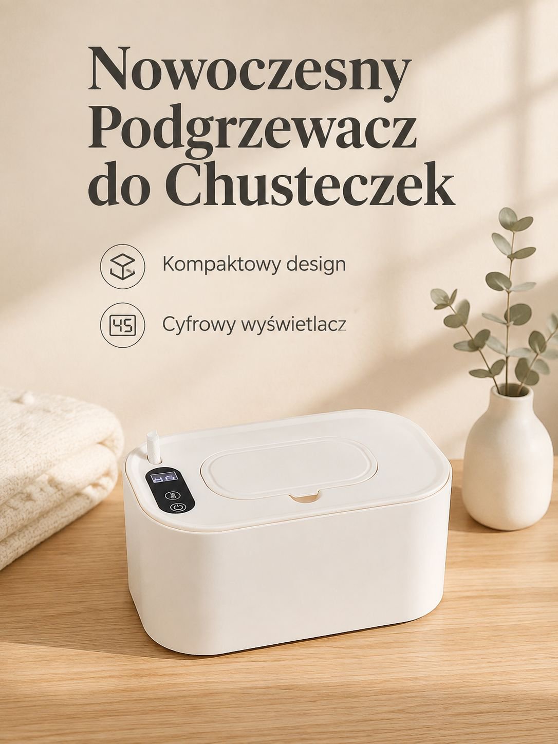 Podgrzewacz do chusteczek nawilżanych Pudełko do pielęgnacji dziecka podgrzewacz nawilżający o stałe