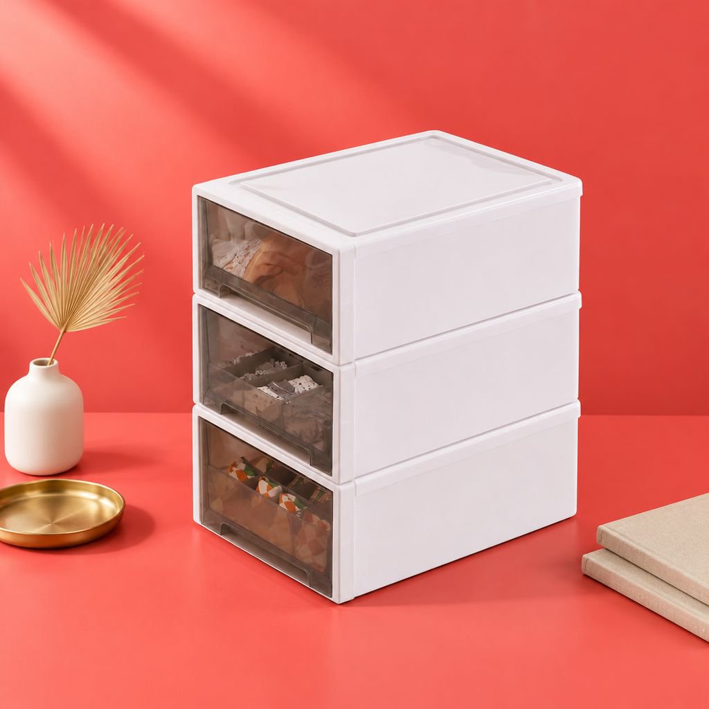 Organizador de cajones de plástico para dormitorio, ideal para guardar calcetines y ropa interior