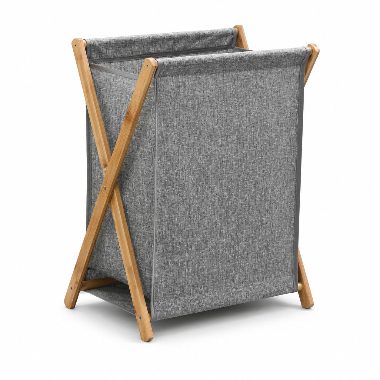 Cesta de ropa plegable de bambú y PVC ecológico para el hogar
