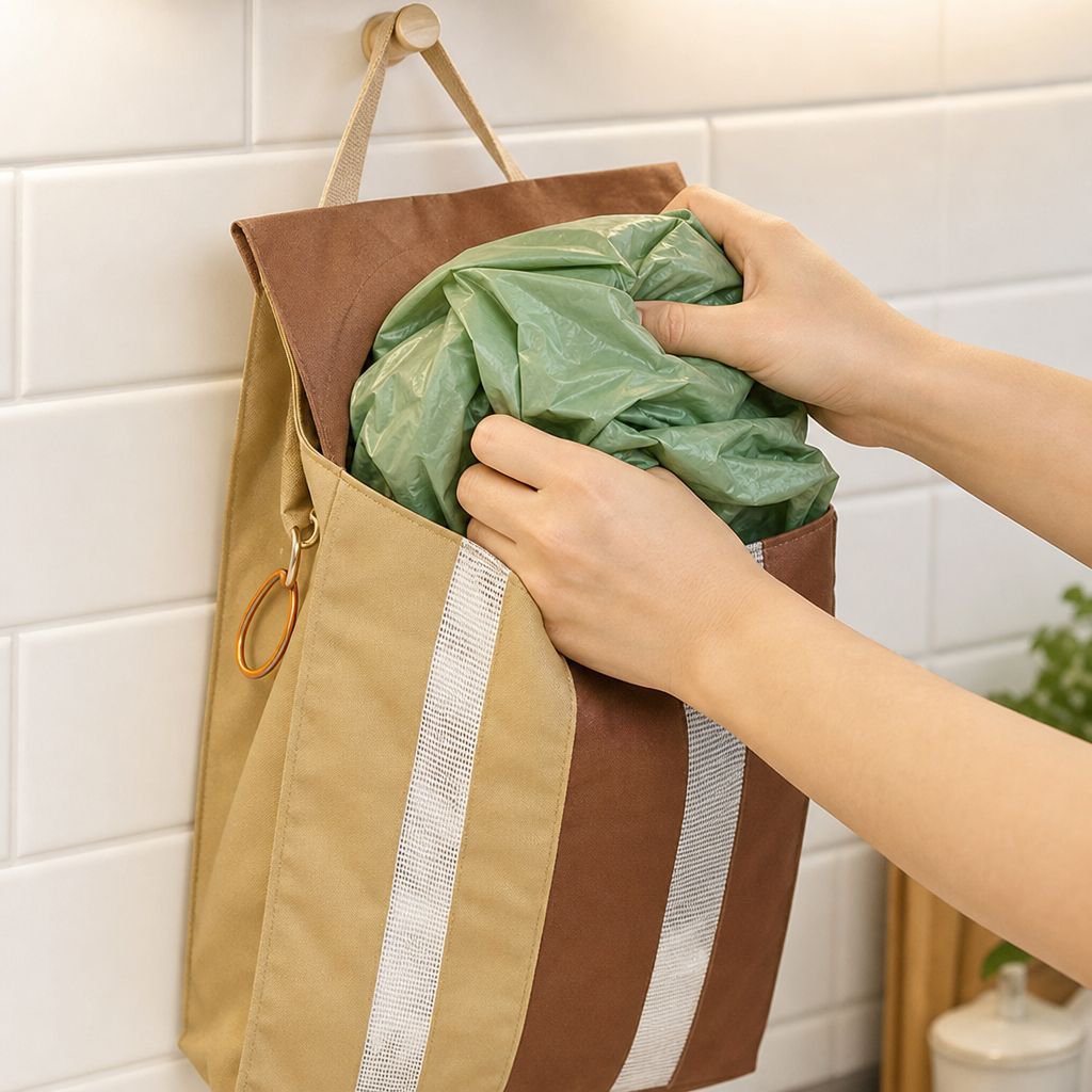 Wall-Mounted Large Garbage Bag Organizer, Convenient Sorting, Large Capacity