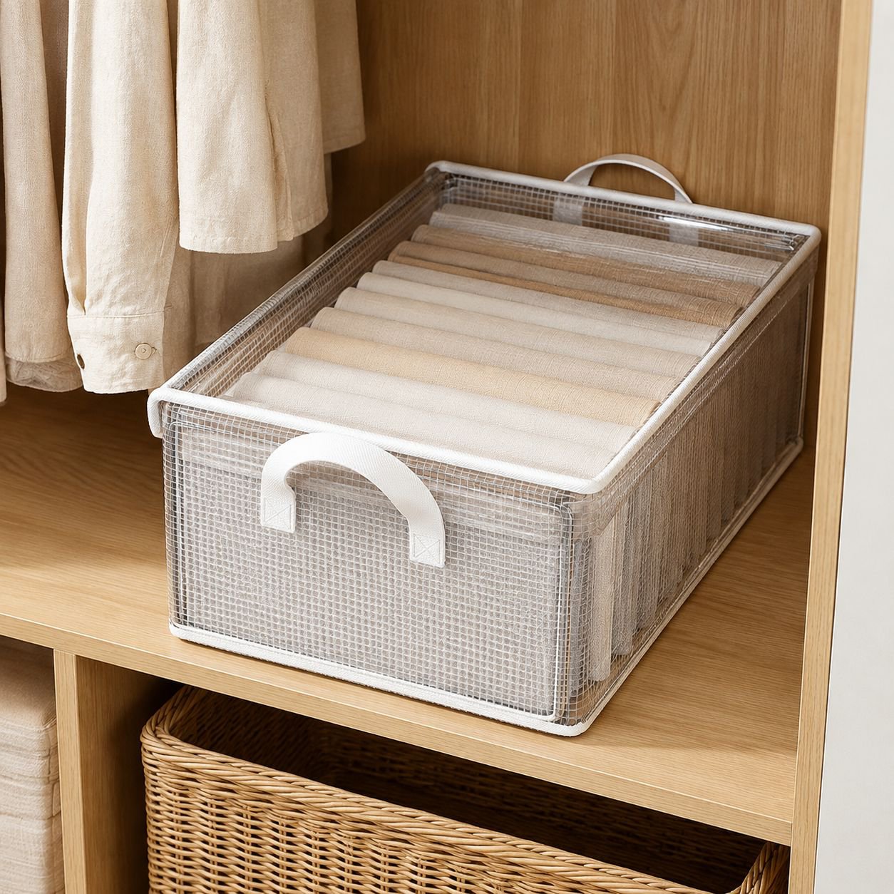 Modern multi-functional storage cabinet in a living room
