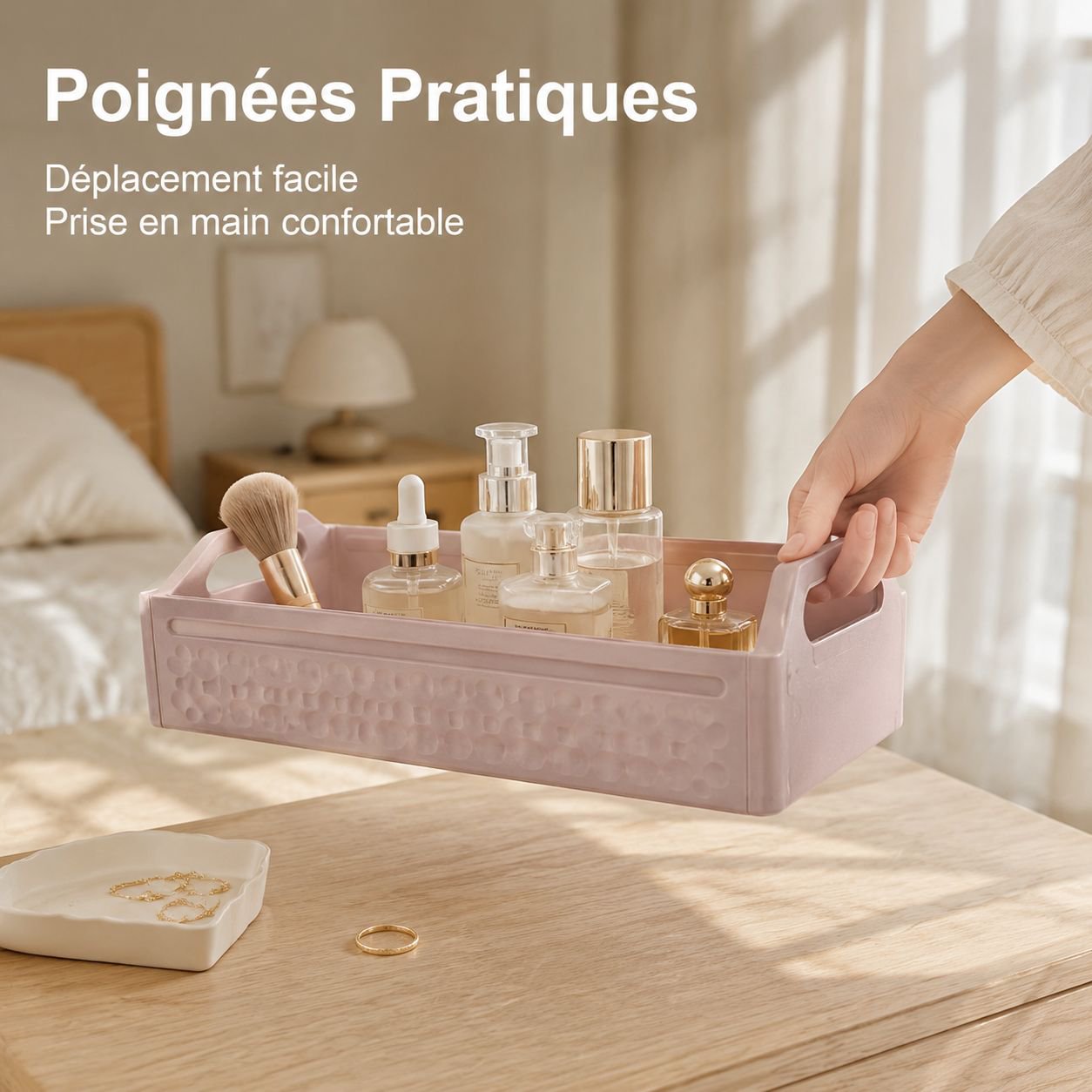 Boîte de rangement de bureau extensible à tiroirs