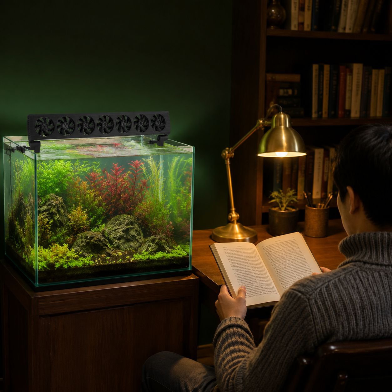Energy-efficient aquarium cooler for stable water temperature
