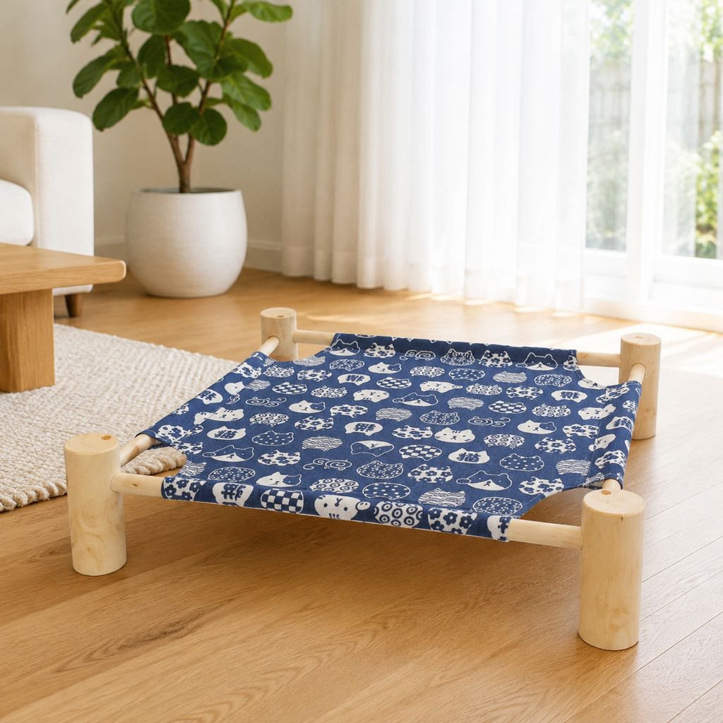 Cama de camping de madera para perros y gatos