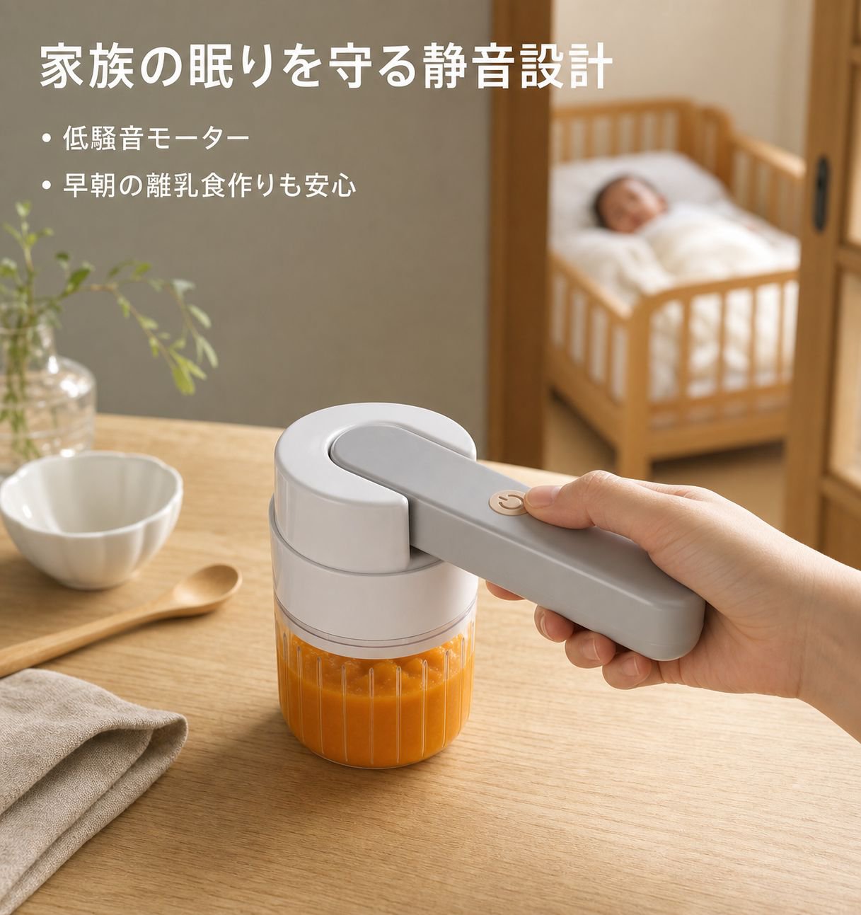 トリプルワイヤレスガーリック泡立て器