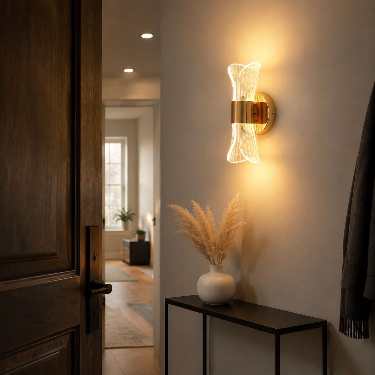 Super Bright Nordic Minimalist Bedroom Bedside Wall Lamp in modern interior