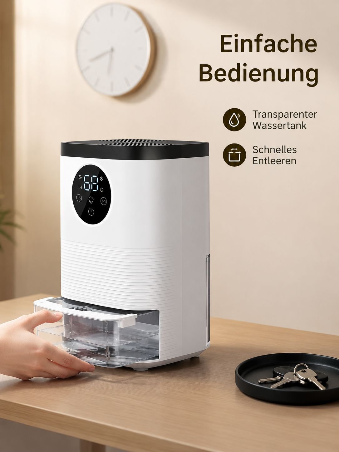 Praktischer Luftentfeuchter schützt vor Schimmelbildung
